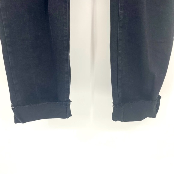 Judy Blue Black Beauty Slim Fit Jeans - Size 14W - Released Hem Rolled - Black - Picture 5 of 15